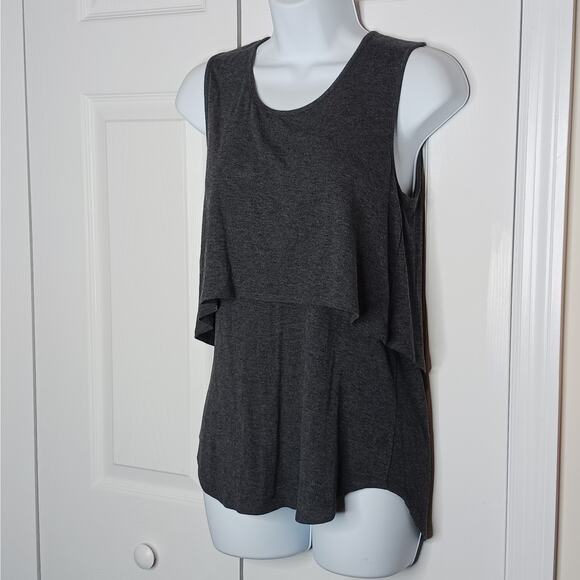 Theory Gray Layered Sleeveless Tank Top - Picture 6 of 12
